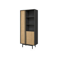 STANDREGAL Alsy 3D AL02 - Eichefarben/Anthrazit, Holzwerkstoff/Kunststoff (83/195/43cm) - MIRJAN24
