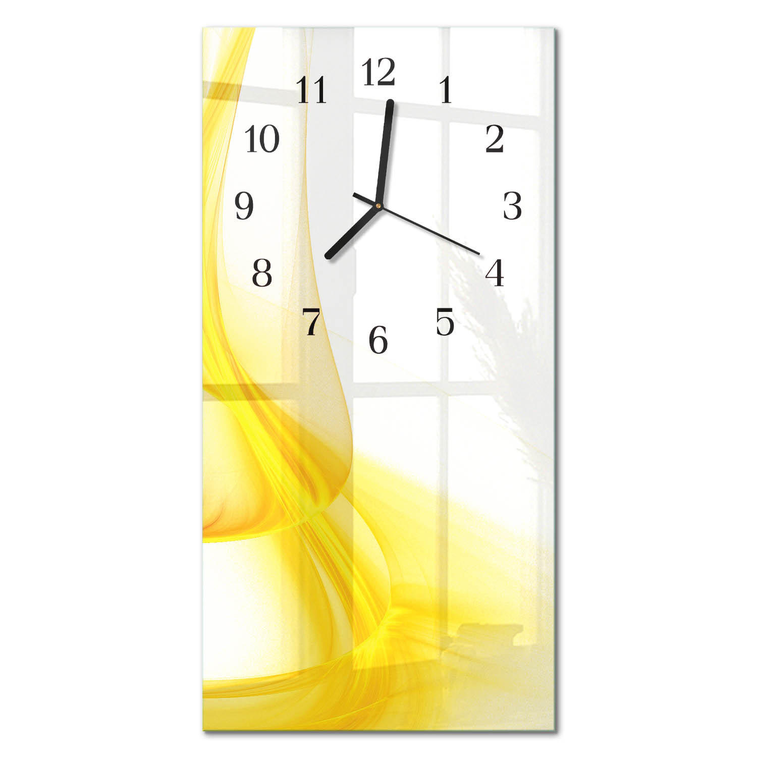 WANDUHR aus Glas 30x60 cm - Abstraktion - Gelb, Glas (30/60/0.4cm) - TULUP