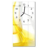 WANDUHR 60x30 cm - Mohnblumen - Gelb, Glas (30/60/0.4cm) - TULUP