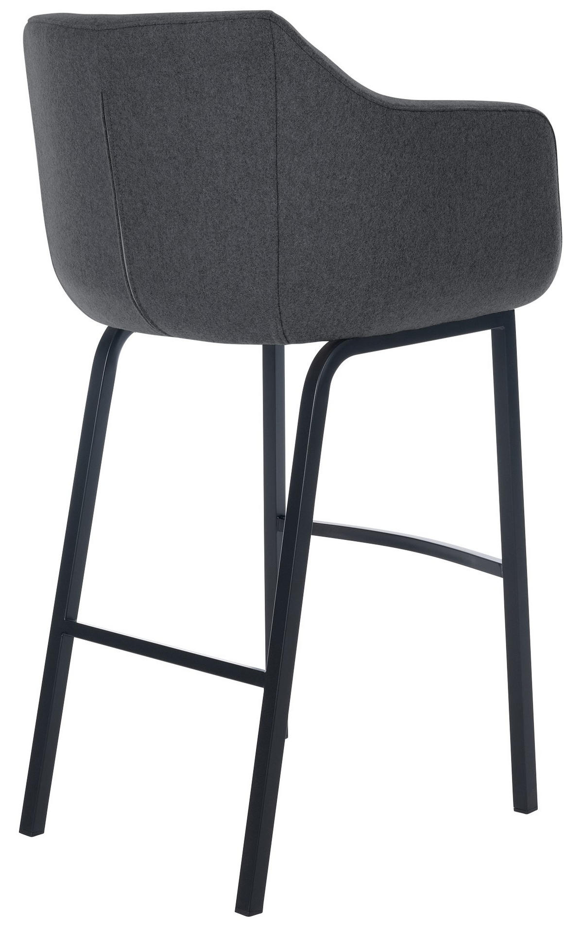 BARHOCKER Filz grau - Schwarz/Grau, Textil/Metall (58/108/56cm) - CLP