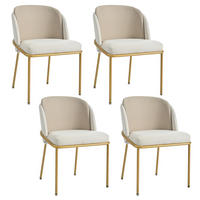 STUHL 4er-Set mit verstellbaren Füßen Sitzfläche 44,5x50,8 cm Beige - Beige, Metall (55/85/55.2cm) - Meubliv