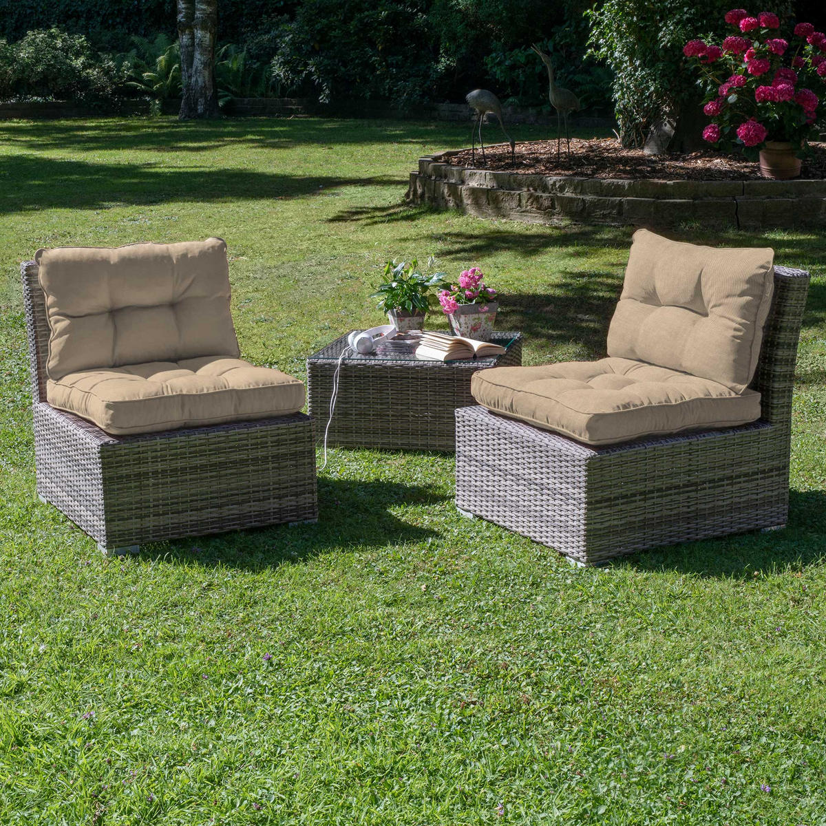 LOUNGEKISSEN Flair Outdoor Rücken 60/40/12cm Natur - Naturfarben, Textil (40/12/60cm) - Beautissu 
