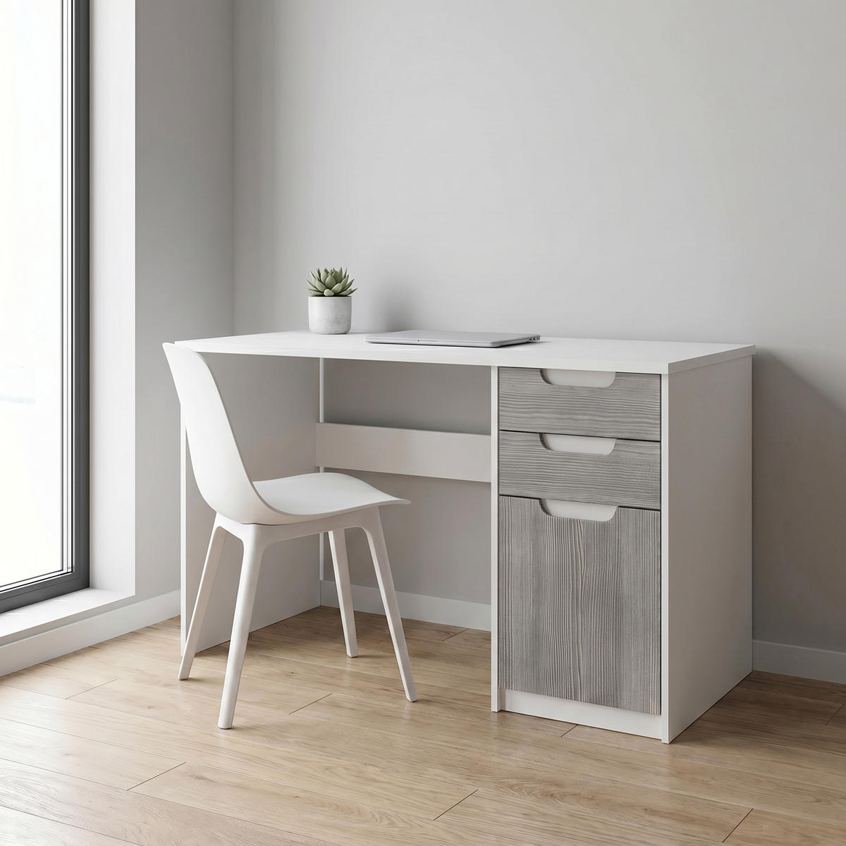 SCHREIBTISCH Logan Fronten in Avola-Anthrazit - Anthrazit, Holzwerkstoff (60/129/76cm) - Vladon