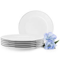 SPEISETELLER-SET MUSCARI 6-tlg, Porzellan - Platinfarben, Keramik (27cm) - KONSIMO®