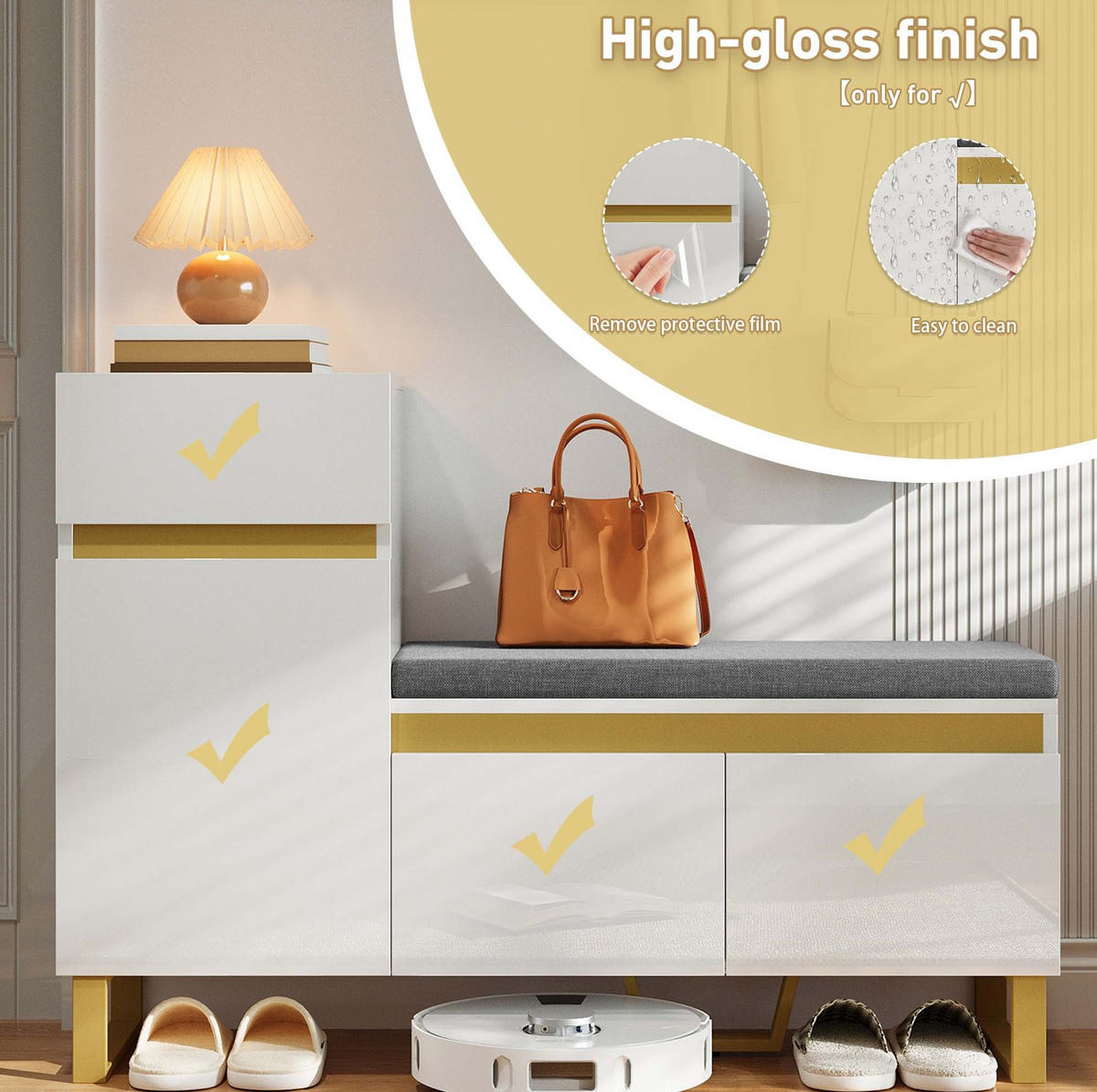 SCHUHSCHRANK 120/85/35 cm Weiß aus MDF mit Sitzkissen - Weiß, Holzwerkstoff (120/85/35cm) - OKMYHOME