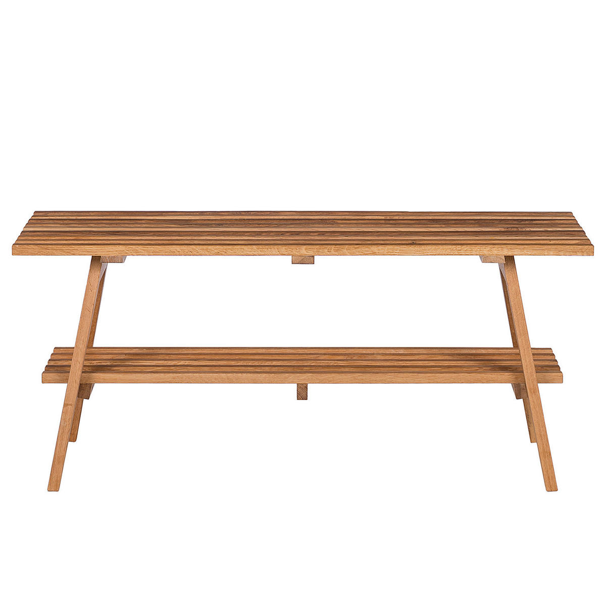 GARDEROBENBANK - Eiche massiv - Braun, Holz (100/45/35cm) - home24