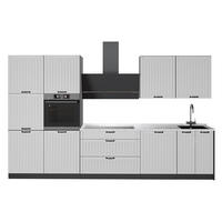 KÜCHENZEILE Fame-Line, Weiß Landhaus/Anthrazit, 340 cm, AP Marmor - Anthrazit/Weiß, Holzwerkstoff (340/206.8/60cm) - Vicco