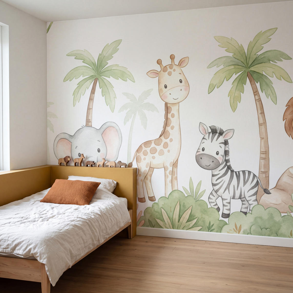 KINDERTAPETE - Tiere - Dschungel - Pastell - 280x240 cm - Weiß, Papier (280/240cm) - OnlyWow