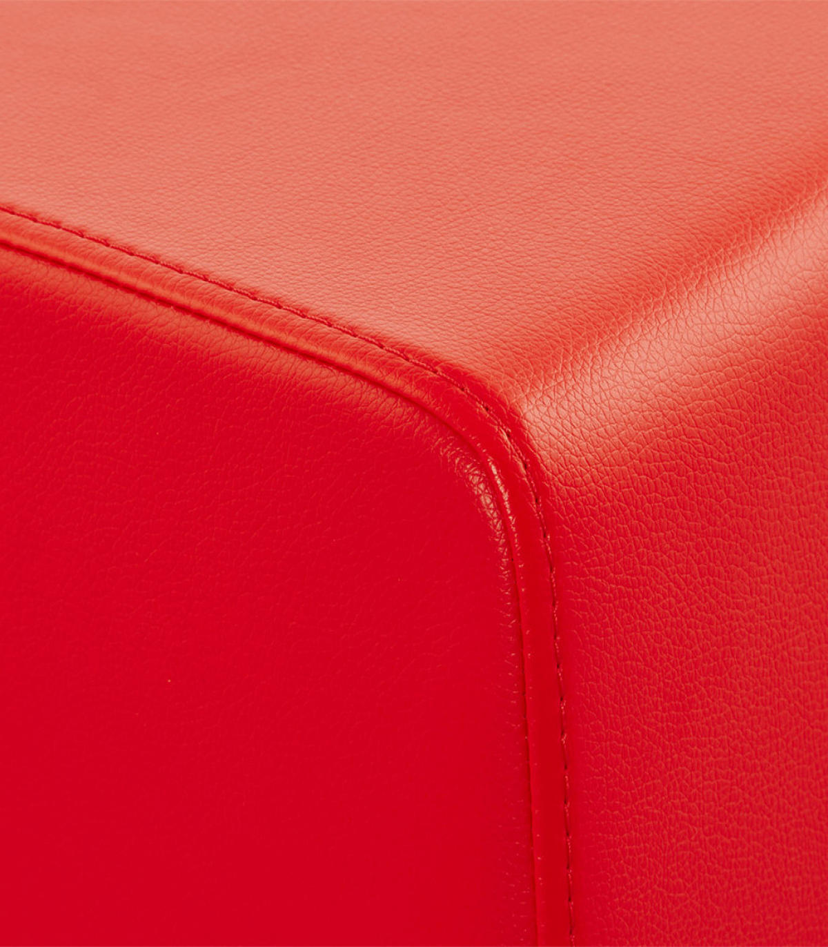HOCKER Würfelform Kunstleder CUBE, Rot 41x41x41 cm - Rot/Schwarz, Kunststoff/Textil (41/41/41cm) - KADIMA DESIGN
