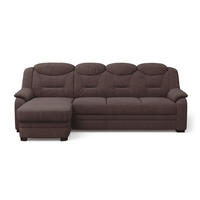 ECKSOFA mit Schlaffunktion – weiches Chenille-Gewebe - Rotbraun/Dunkelbraun, Holz/Kunststoff (257/162cm) - Cotta