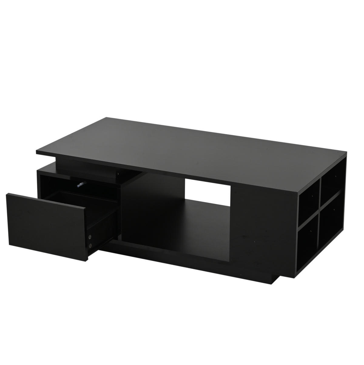 COUCHTISCH 100/50/36 cm schwarz aus Spanplatte mit LED-Beleuchtung - Schwarz, Holzwerkstoff (100/50/36cm) - OKMYHOME