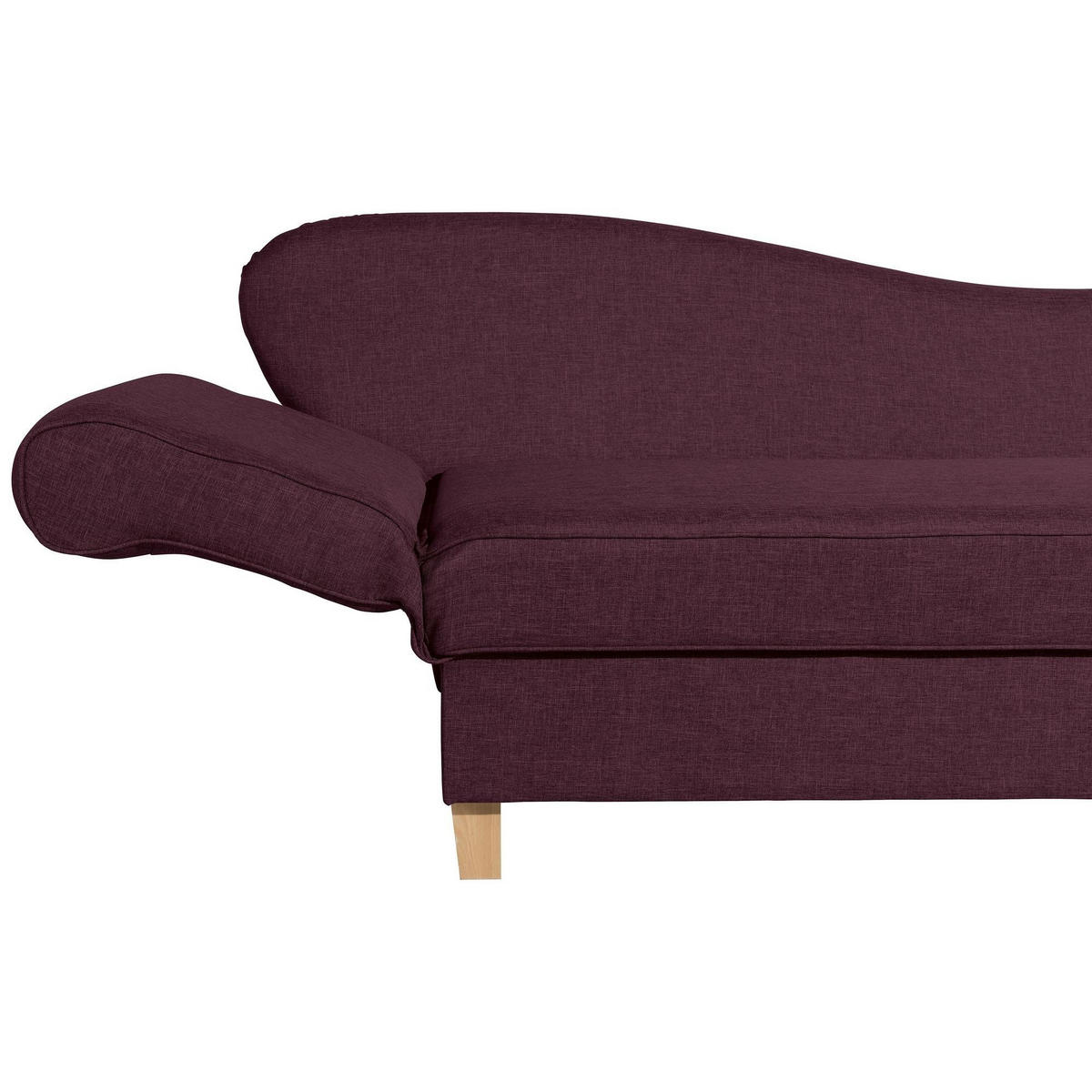 RECAMIERE mit Armteil links klappbar Katia Bezug Flachgewebe Buche natur / burgund - Rot, Kunststoff (190/82/88cm) - 58aufmkessel