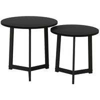 COUCHTISCH-SET aus Stahl und MDF Ø48x45 cm Schwarz, 2-teilig - Schwarz, Metall (48/48/45cm) - IVMEU