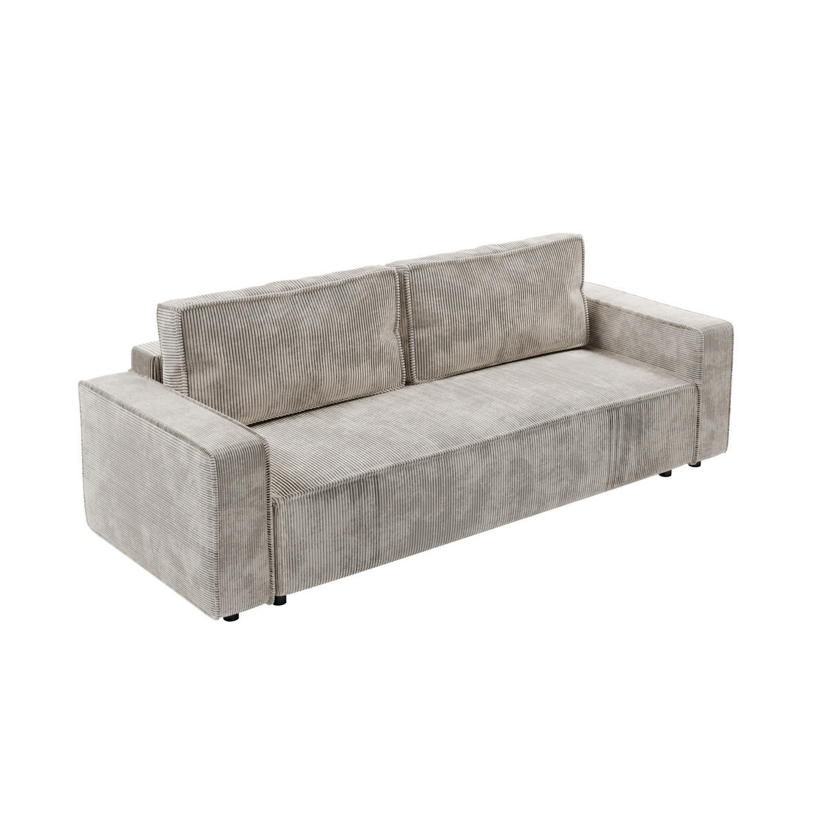 SCHLAFSOFA BRIK 3-Sitzer Cord Poso Cremeweiß - Schlaffunktion DL & Bettkasten - Creme, Textil (238/94/94cm) - Excellent Home