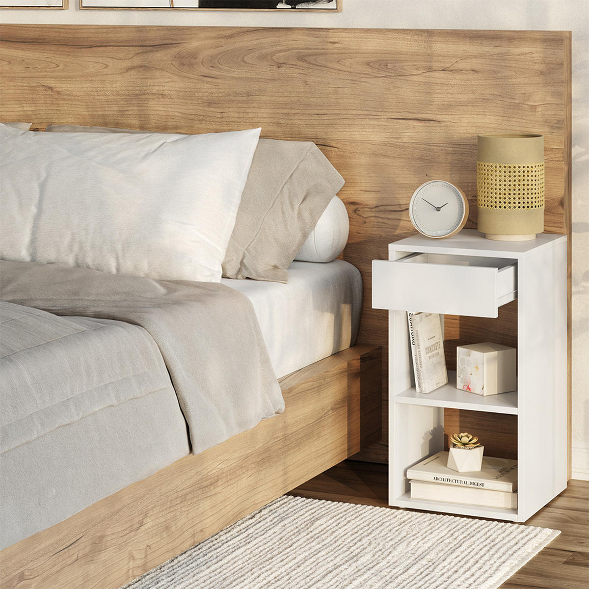 NACHTTISCH Dany Weiß 2er Set - Weiß, Holzwerkstoff (35/65/35cm) - Vicco