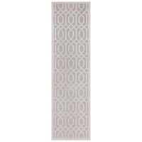 TEPPICH Outdoor Geometrisch-Design, wetterbeständig, naturfarben STOUR ADAM, Grau-Beige 66x230 cm - Grau, Textil (66/230cm) - KADIMA DESIGN