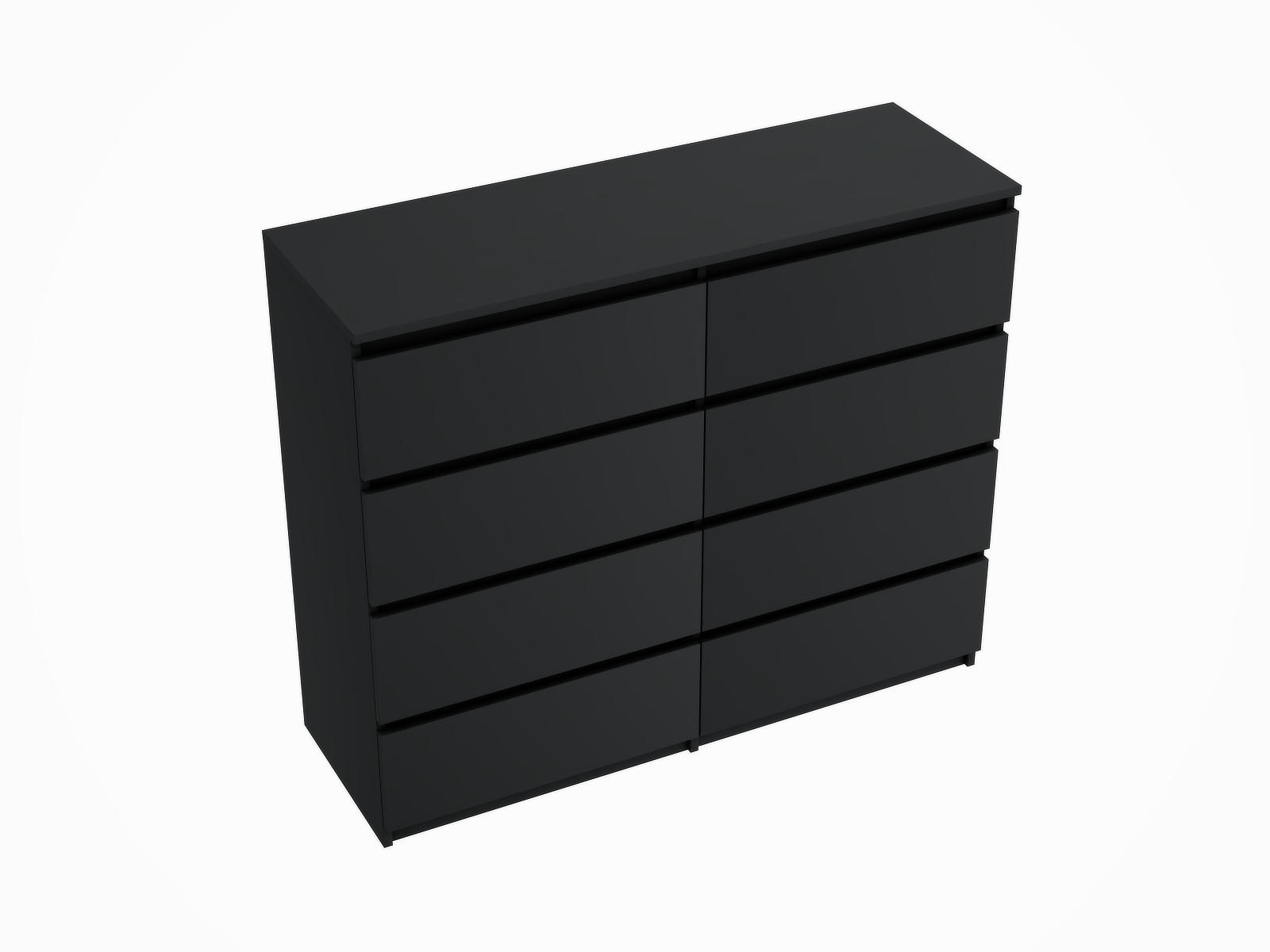 KOMMODE mit 8 Schubladen 120 holz schwarz - Schwarz, Holzwerkstoff (120/99/35cm) - EMIX24