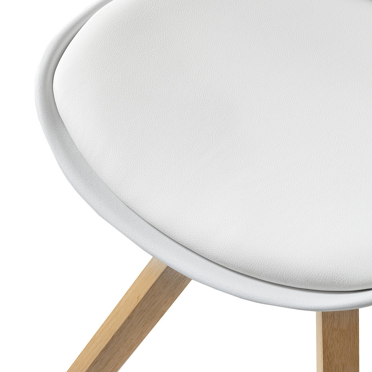 ESSZIMMERSTUHL - Braun/Weiß, Holz/Kunststoff (49/85/55cm) - home24