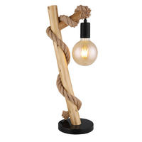 LED TISCHLEUCHTE Buche Braun - Braun, Holz (19/16.5/53.5cm) - Globo Lighting