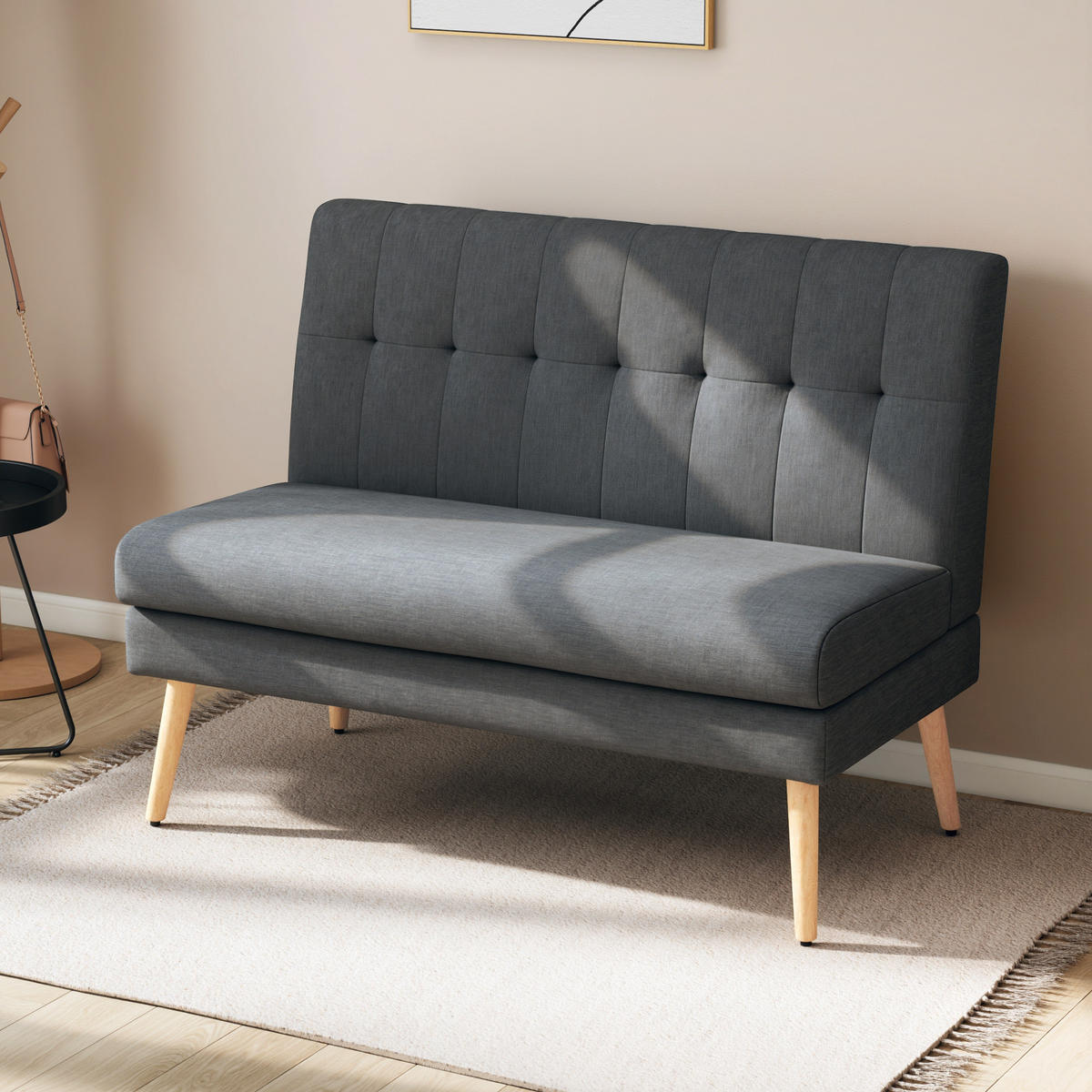 2-SITZER Sofa Dunkelgrau 118.0/68.0/90.0 cm - Dunkelgrau, Textil (68/90/118cm)