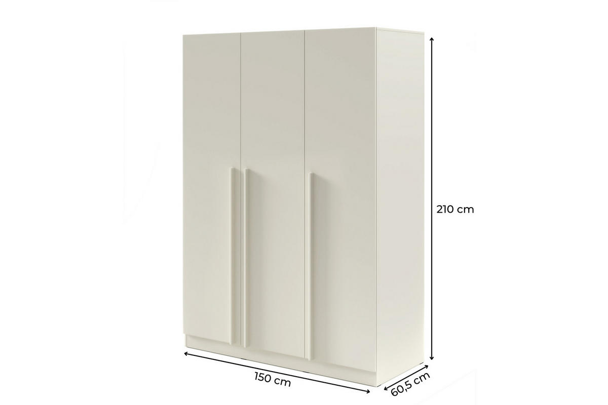 DREHTÜRENSCHRANK BRISSO BR2 150/210/60,5 cm in Kaschmir - Kaschmir, Holzwerkstoff (150/210/61cm) - Deine Möbel 24