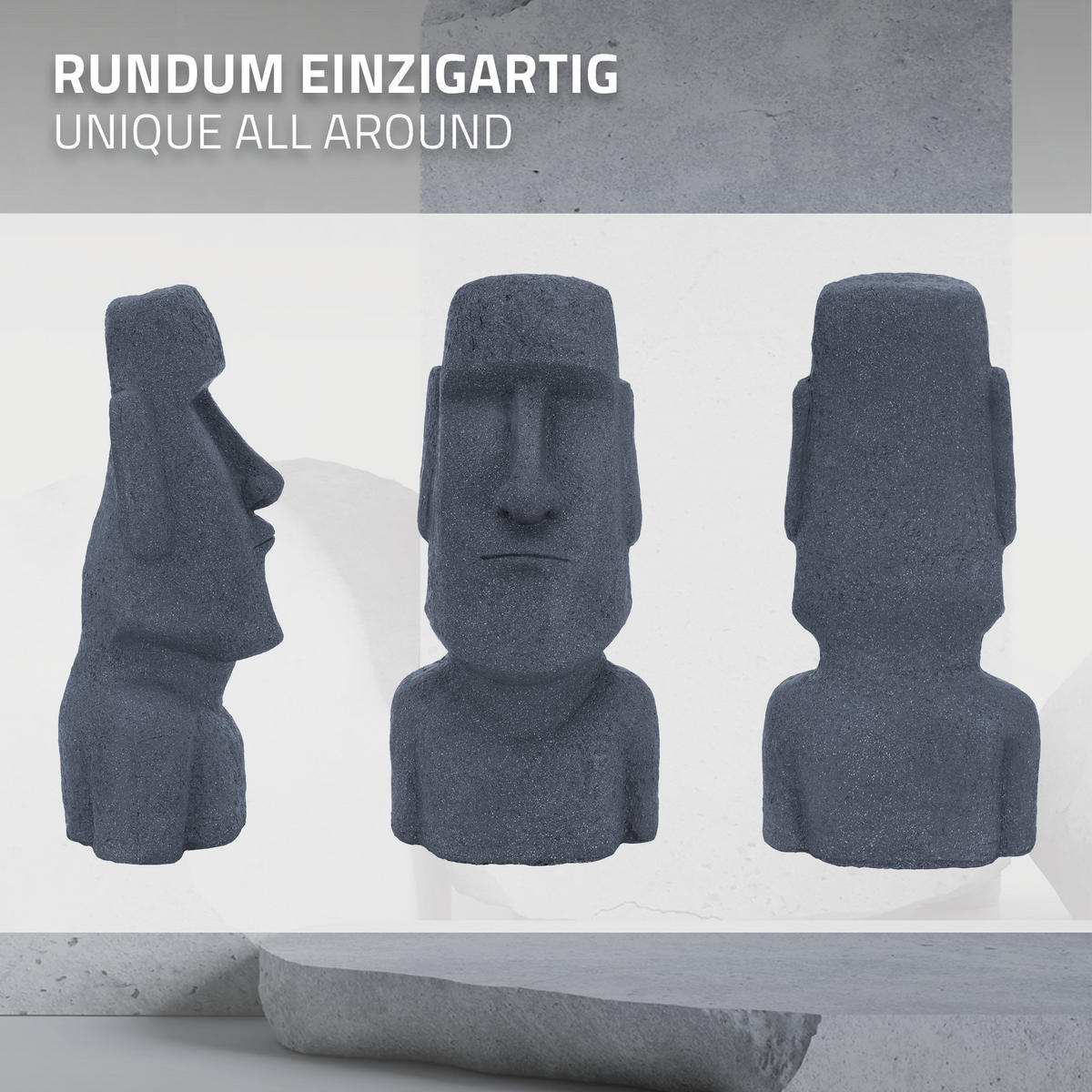 OSTERINSEL-KOPF 78 cm - Grau, Kunststoff (26/78/37cm) - ECD-Germany