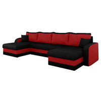ECKSOFA Kris U - Schwarz, Holz/Kunststoff (304/80/140cm) - MIRJAN24