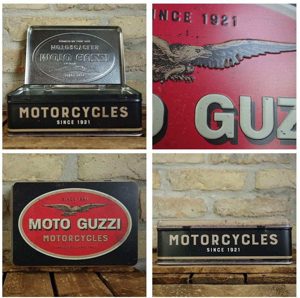 VORRATSDOSE flach Moto Guzzi Logo Motorcycles - Multicolor, Metall (23/7/16cm) - Nostalgic-Art