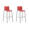 BARHOCKER 2er Set Kunststoff rot - Rot/Schwarz, Kunststoff/Metall (43/100/48cm) - CLP
