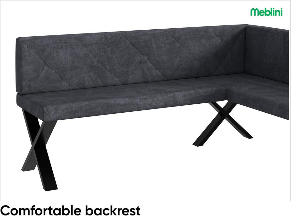 ECKBANK ERIC_X - Dunkelgrau, Textil (128/168cm) - Meblini