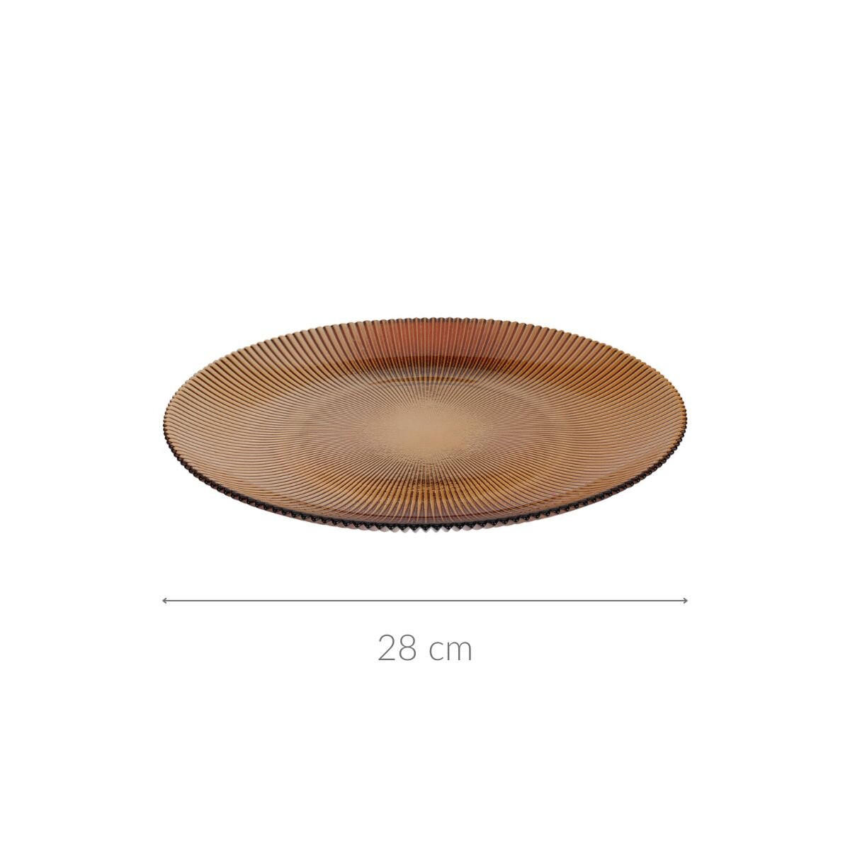 TELLER Amber Ø 28 cm - Orange, Glas (28cm) - Home Styling Collection
