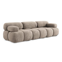 3-SITZER SOFA Chenille Stoff Beige - Beige/Schwarz, Kunststoff/Textil (285/70/96cm) - Makamii