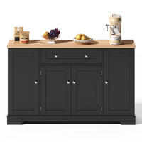 SIDEBOARD 138x40x85 cm, Schublade, Regale, Schwarz - Schwarz, Holz (138/85/40cm)