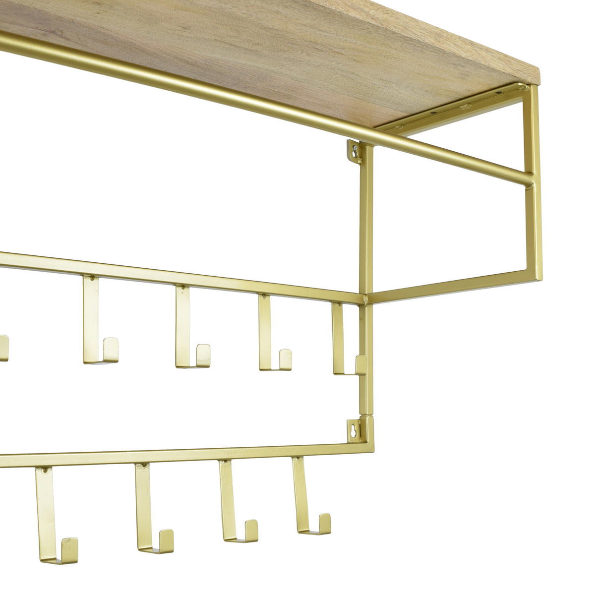 KLEIDERABLAGE Petri Gold - Goldfarben, Metall (100/105/30cm) - LOFT42