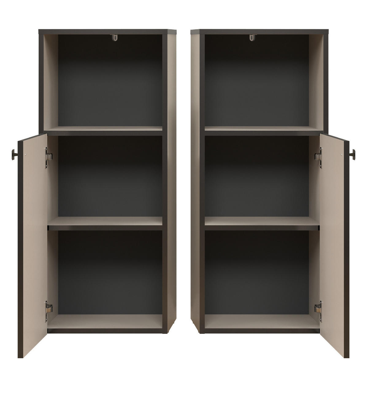 BADKOMMODE Kaschmir, grau 40 x 95 cm, Badschrank in modernem Design - Schwarz/Grau, Holzwerkstoff/Metall (31/95/40cm) - Top.Furn