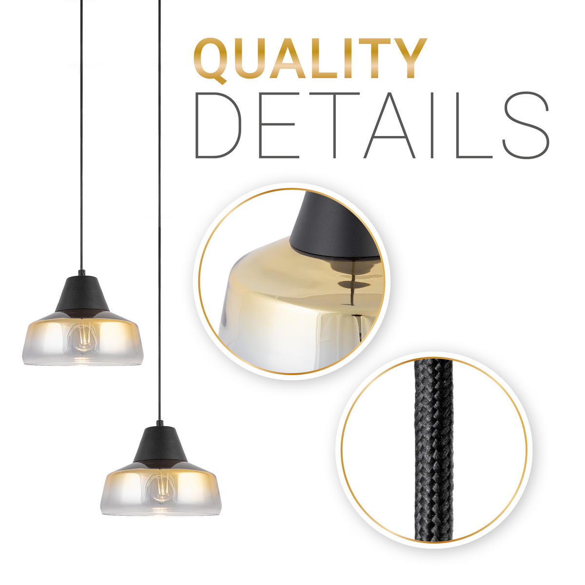 PENDELLEUCHTE Diara - Schwarz, Metall (23.5/23.5/16.9cm) - Paco Home