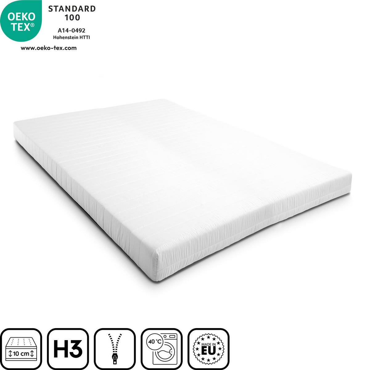 KOMFORTSCHAUMMATRATZE K10 160x200 cm - Weiß, Textil (160/200cm) - Matratzen Discount