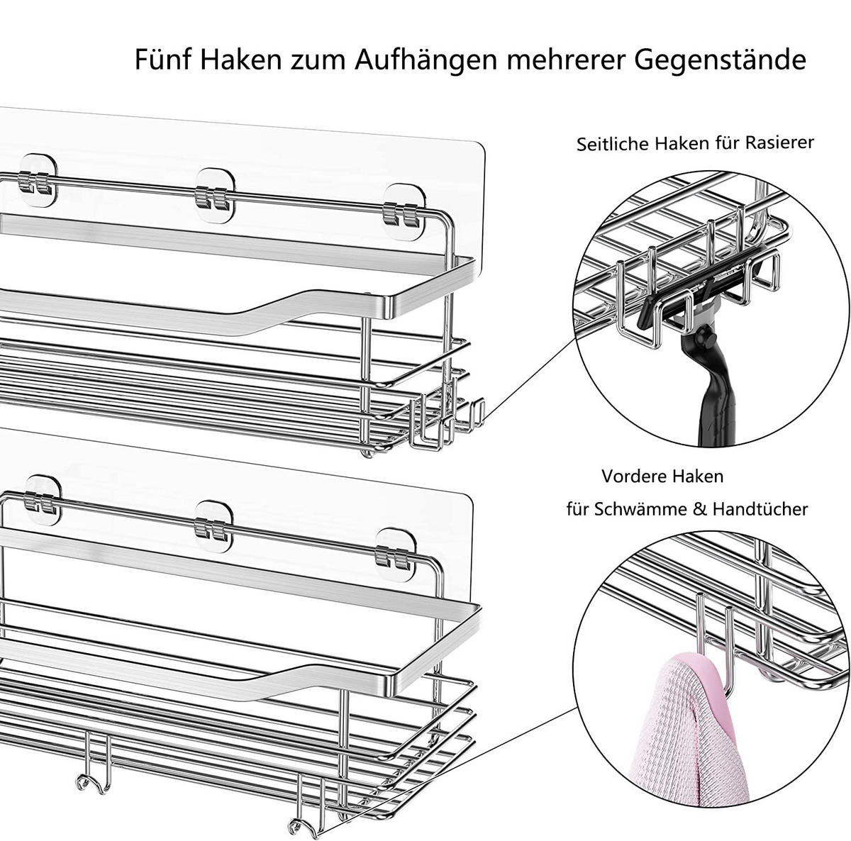 DUSCHABLAGE - Edelstahlfarben, Metall (12/9/32cm) - Aimax