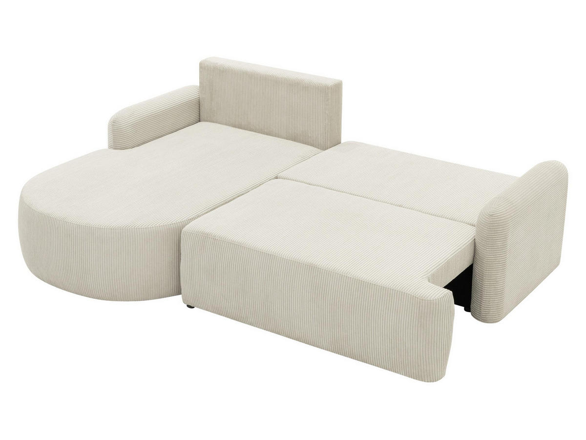 ECKSOFA Loridu Cord, Seite: Links - Schwarz/Grau, Holz/Kunststoff (250/174cm) - MIRJAN24