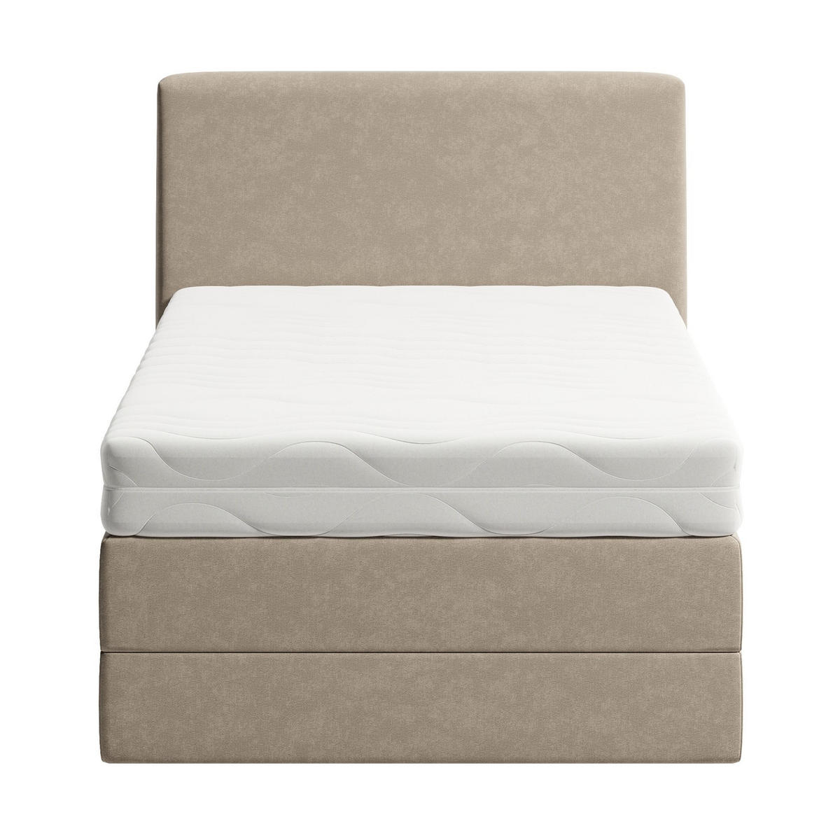 BOXSPRINGBETT mit Bonnell Matratze, mit Kopfteil, 140 x 200 cm, in Beige - Beige, Naturmaterialien (140/200cm) - Home Collective