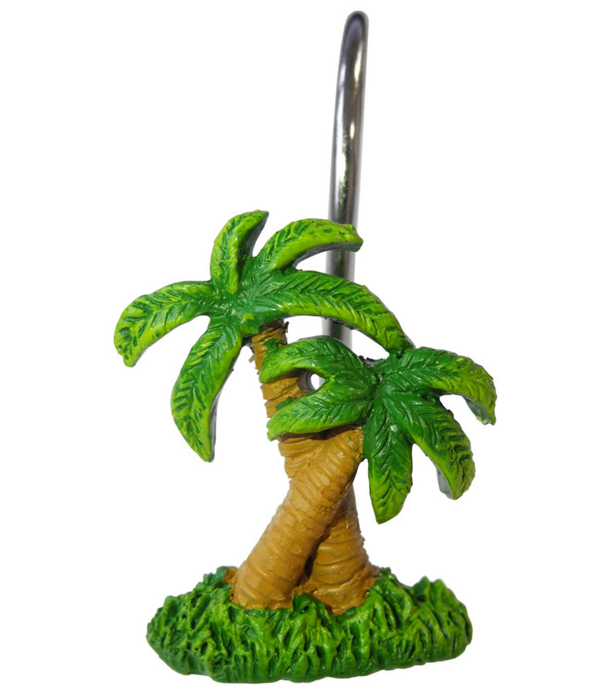 DUSCHVORHANGRINGE Karibik - Grün, Kunststoff/Metall (3/4/3cm) - Sanilo