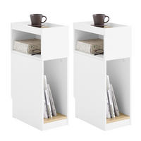 BELA nočna omarica z odprtimi policami - bela, leseni material (35/60/20cm) - SoBuy