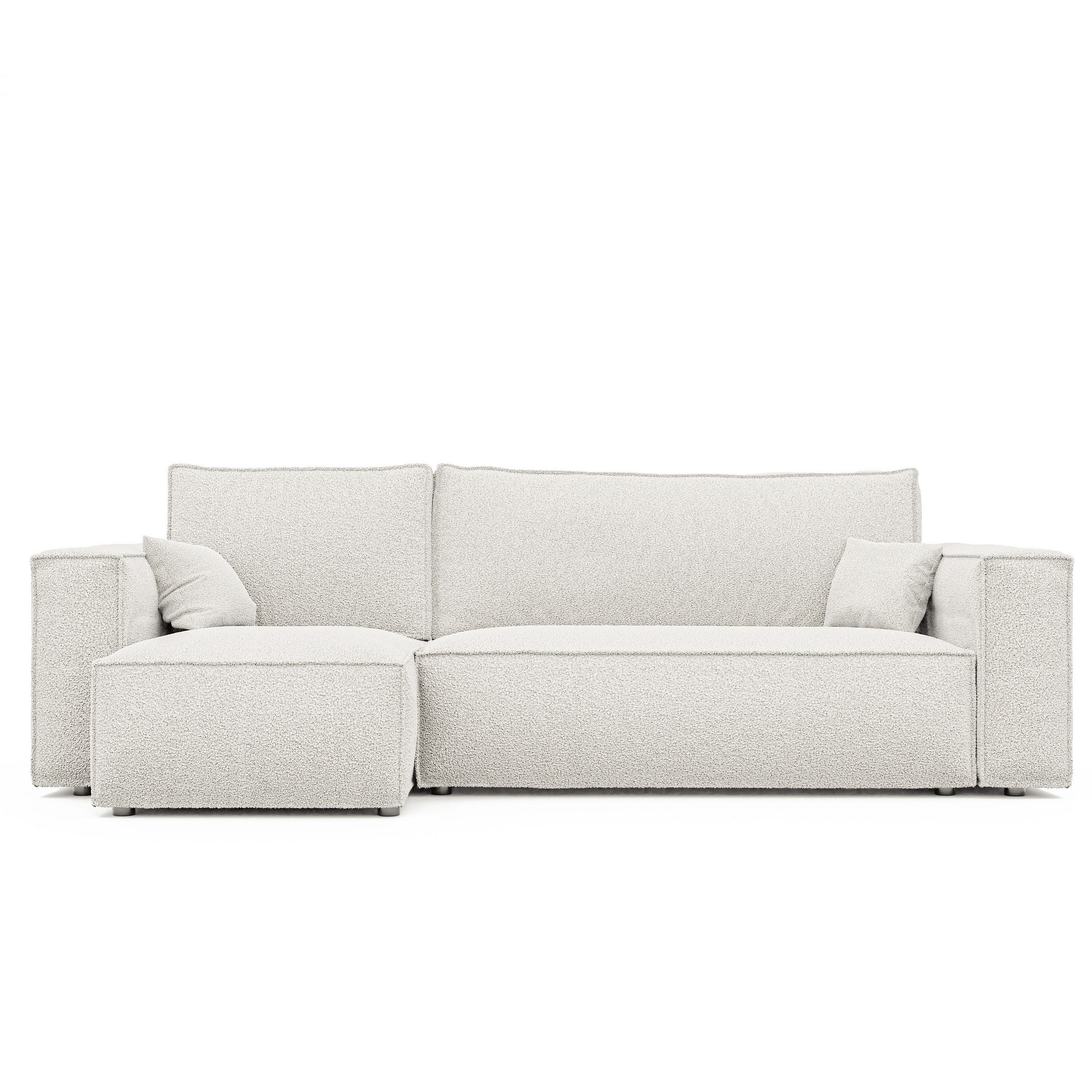 ECKSOFA Paris mit Schlaffunktion Cord - Creme, Textil (244/155cm) - Idohome