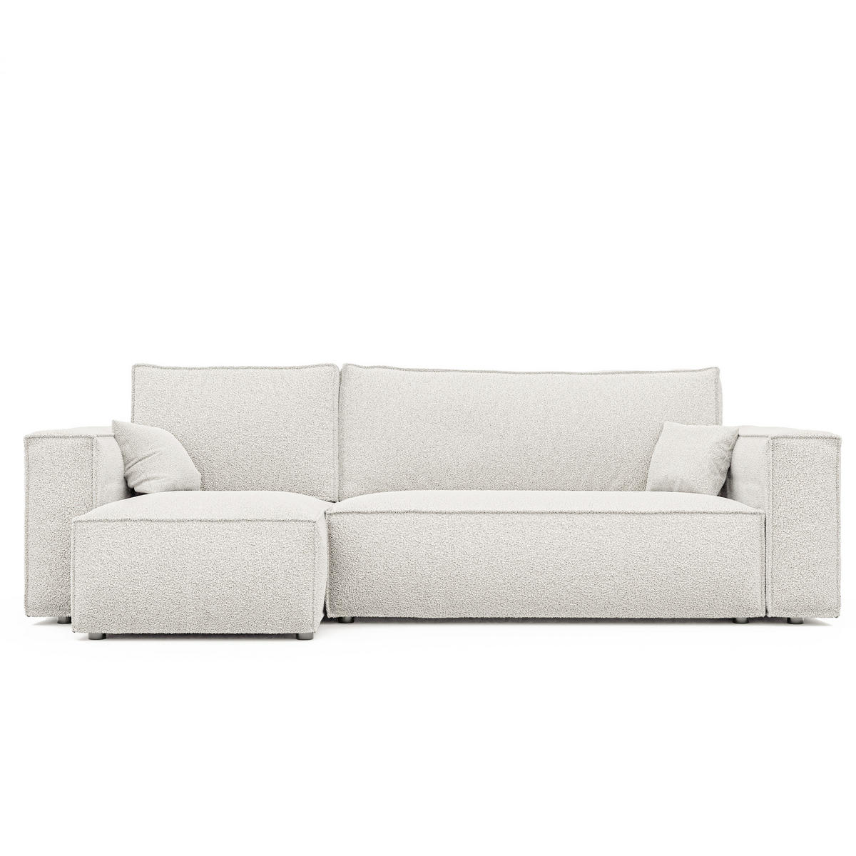 ECKSOFA Paris mit Schlaffunktion Cord - Creme, Textil (244/155cm) - Idohome