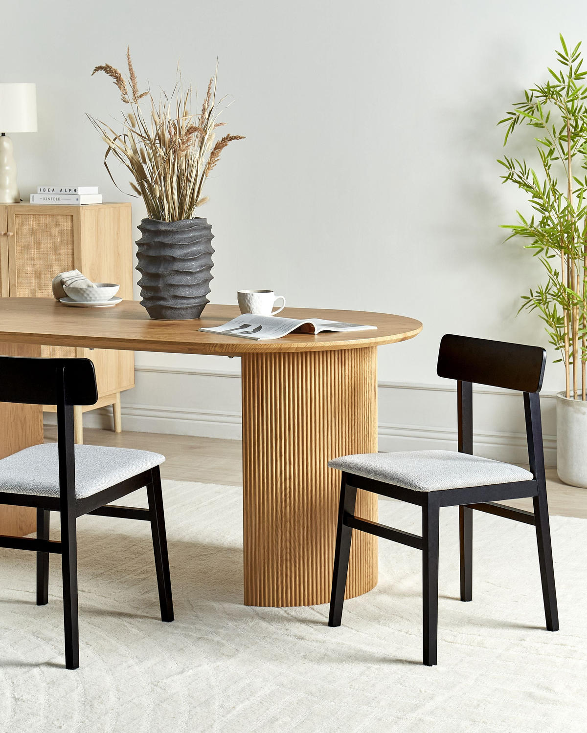 ESSZIMMERSTUHL 2er-Set Holz Hellgrau Stacy - Hellgrau, Holz (41/75/46cm) - Beliani