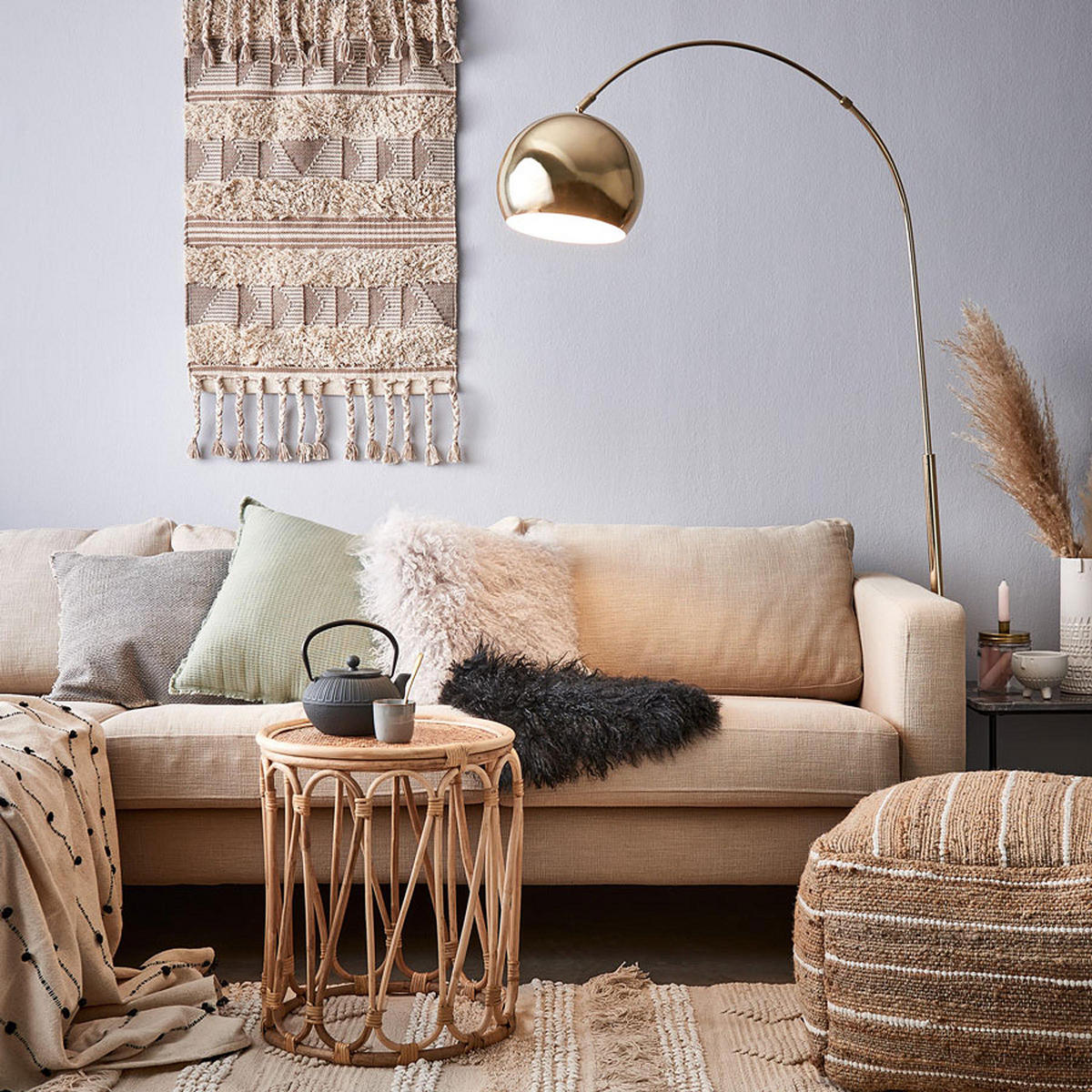 BEISTELLTISCH Lombok - Braun, Holz (40/40/48cm) - Butlers