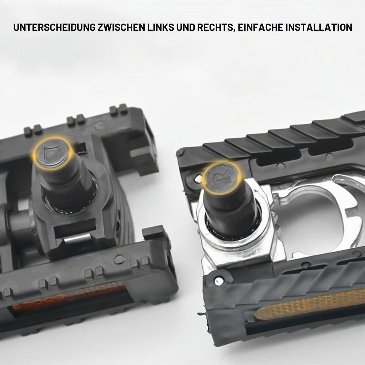 FAHRRADPEDALE Klapppedale Alu mit Reflektoren & Anti-Rost - Schwarz, Metall (6.7/2.6/12.5cm)