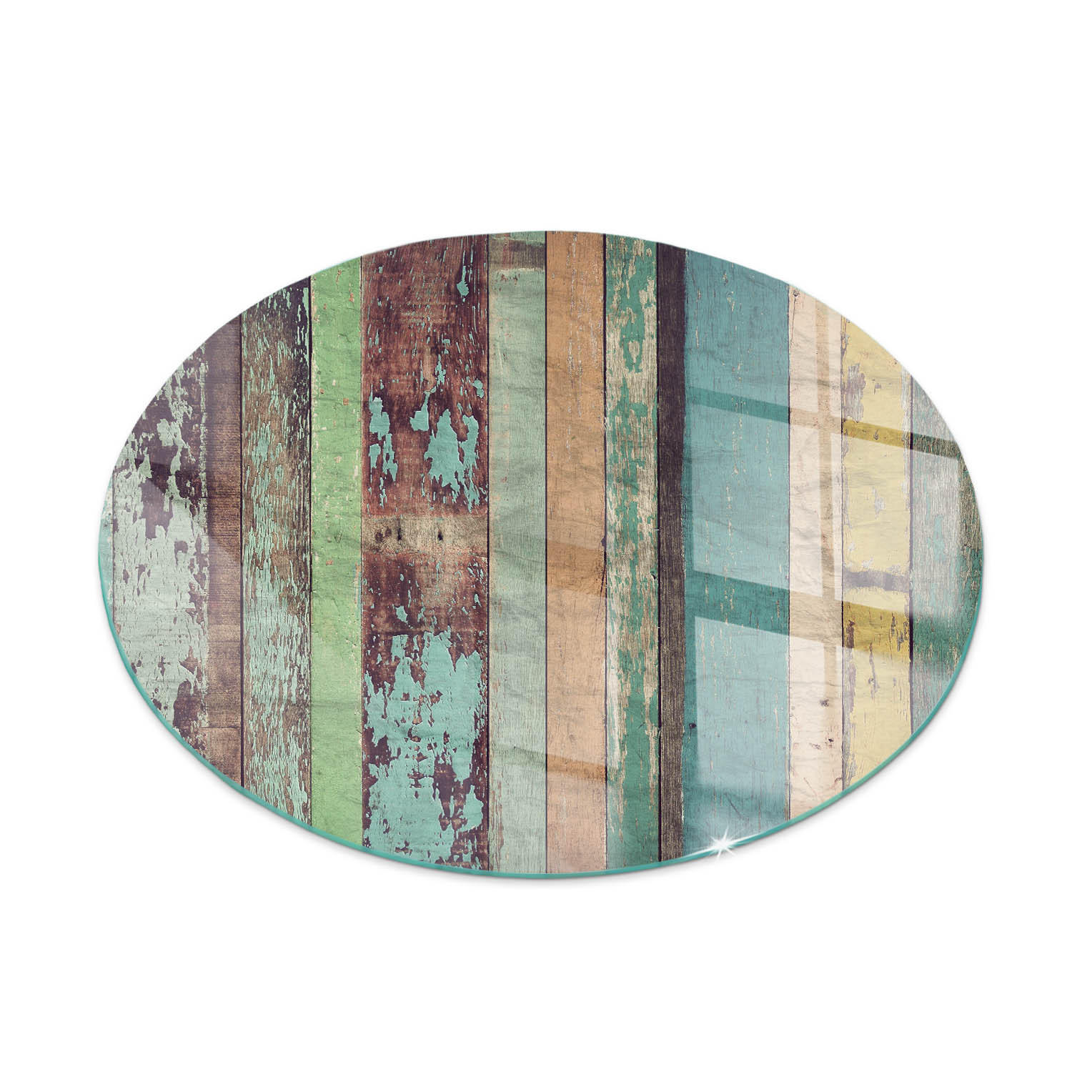 GLASPLATTE für Kamin Ø 70 cm Türkis - Türkis, Glas (70/70/0.4cm) - ArtPrintCave