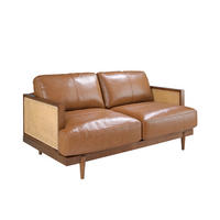 SOFA 2-Sitzer-Sofa aus braunem Leder 164/96/83 cm - Walnussfarben/Braun, Leder (164/83/96cm) - ANGEL CERDA