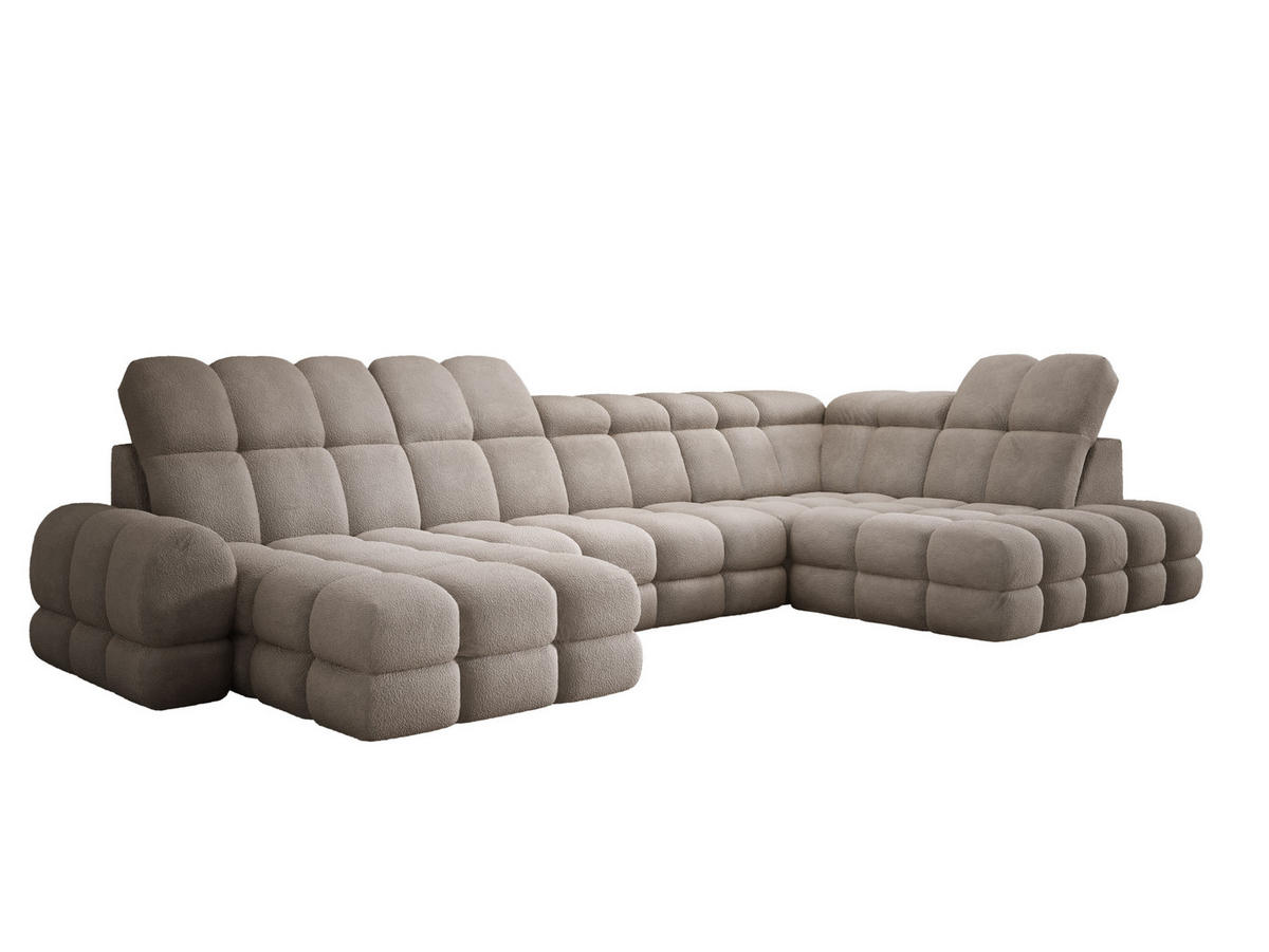 ECKSOFA TOLLO Anthology-stoff U-form 400x217x105 cm sand - Ecru, Holz/Textil (217/400cm) - DomoHome